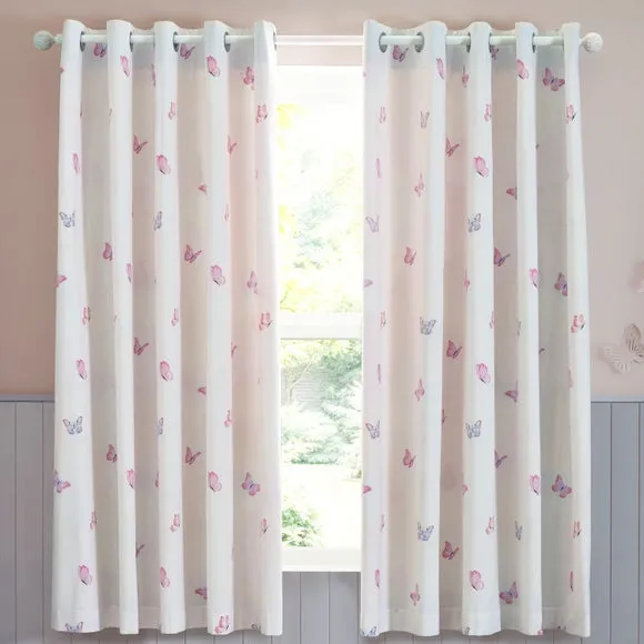 Catherine Lansfield Ombre Butterflies Eyelet Curtains 4