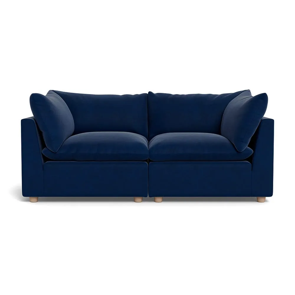 Heal's Astrid 3 Seater Sofa Velvet Midnight Natural Beech Feet 1