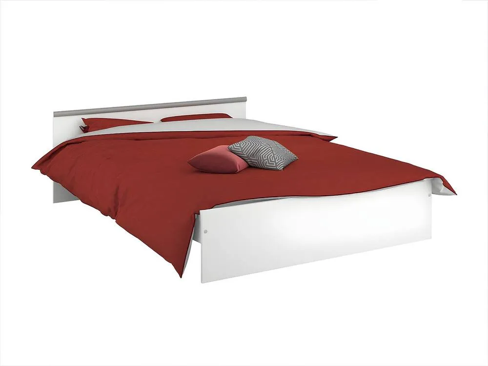 Vente-unique Bed With Storage 140 X 190 Cm - 2 Drawers & 1 Open Compartment in White 5