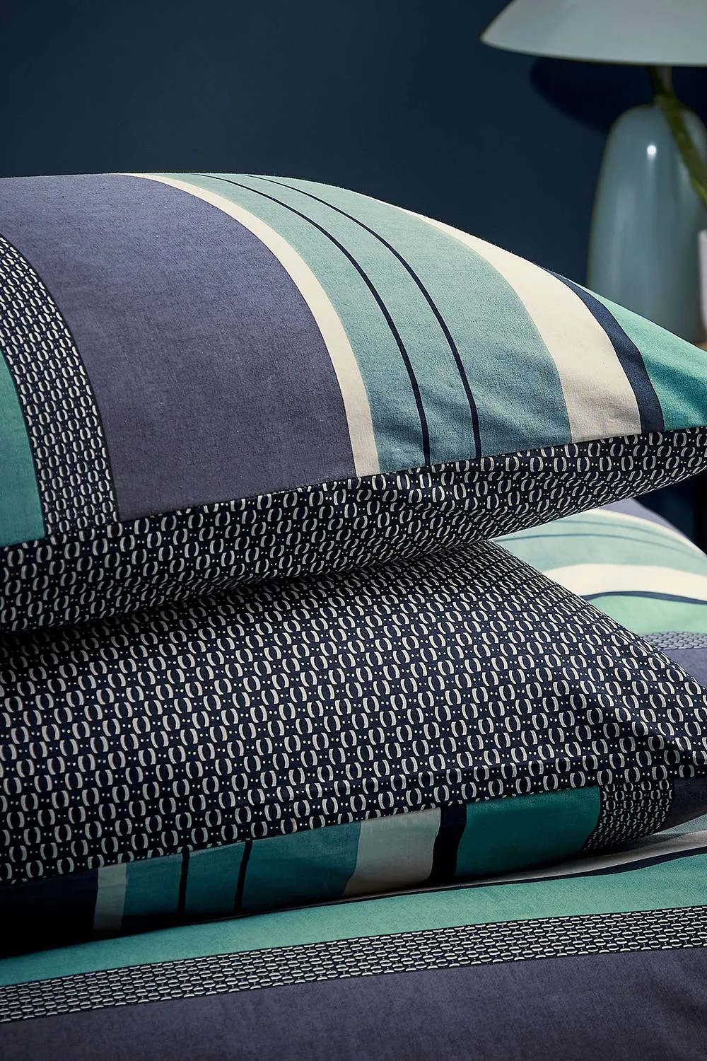 Helena Springfield 'Horizon Stripe' Cotton Duvet Cover Set in Navy 5