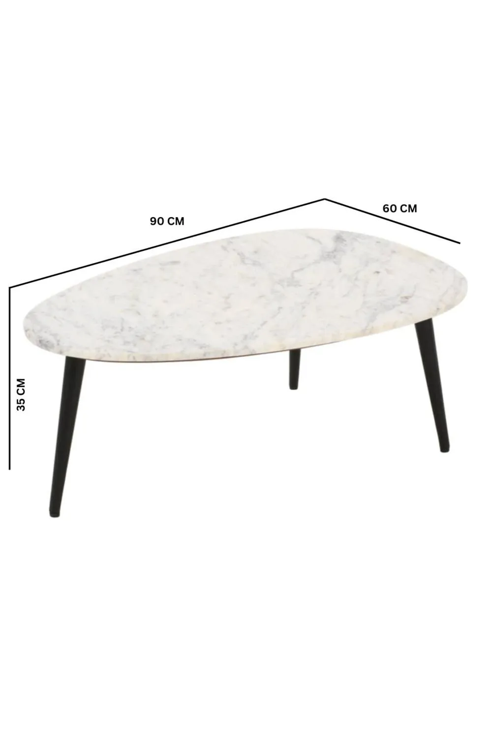 IH Design Farleigh Natural White Marble & Metal Coffee Table 5