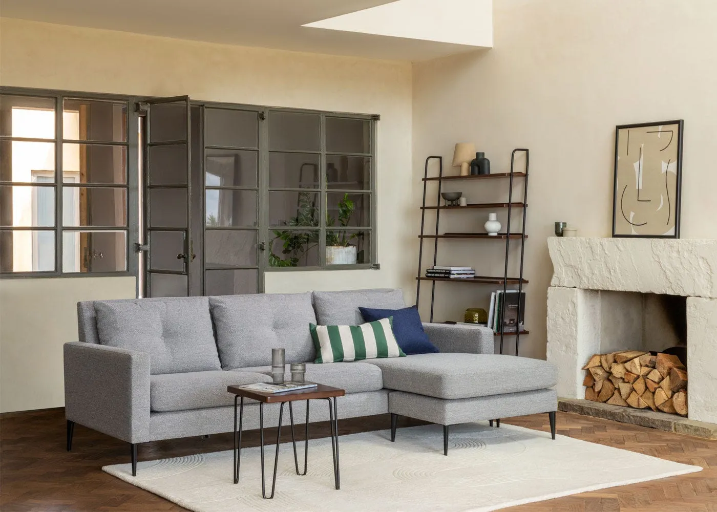 Heal's Brunel Lean To Wide Shelves Dark Wood 3