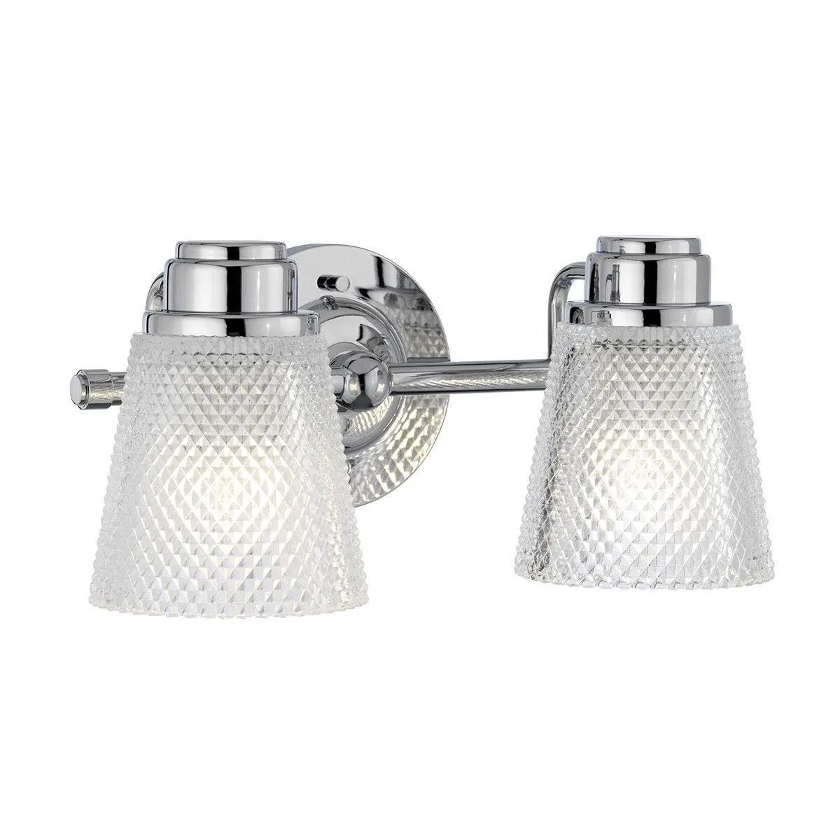 Netlighting Hudson 2 Light Wall Light Polished Chrome IP44 in Grey