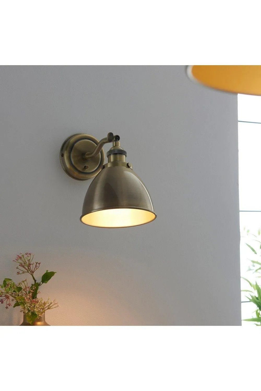 Netlighting Franklin Metal Wall Lamp Antique Brass Plate in Gold 5