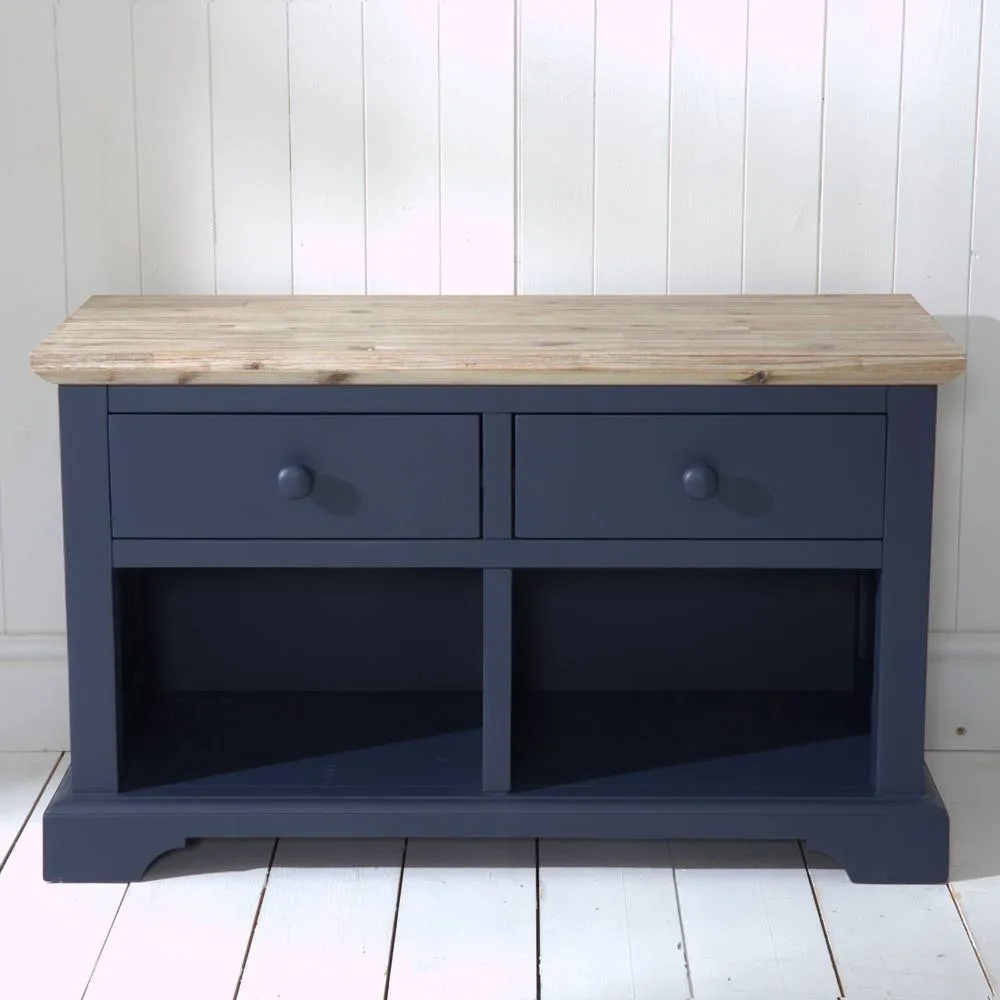Statement Furniture Florence Storage Bench with 2 Drawers & 2 Baskets in Navy 4