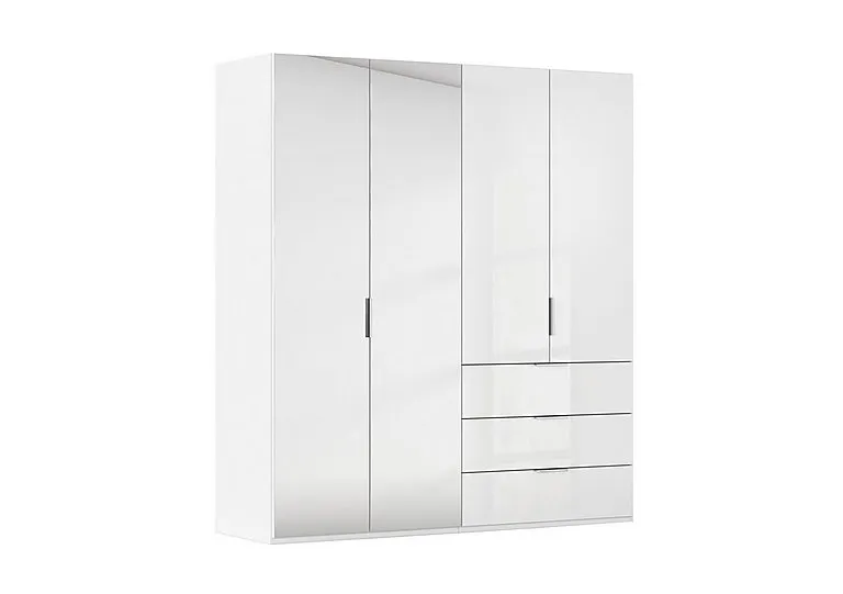 Formes 4 Door Bifold Combi Wardrobe with 2 Full-Height Mirror Doors - White/White Front