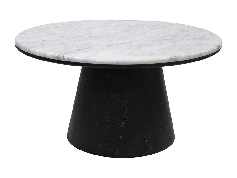 Vente-unique Marble & Oak Veneer Coffee Table - Black - SADURA 4