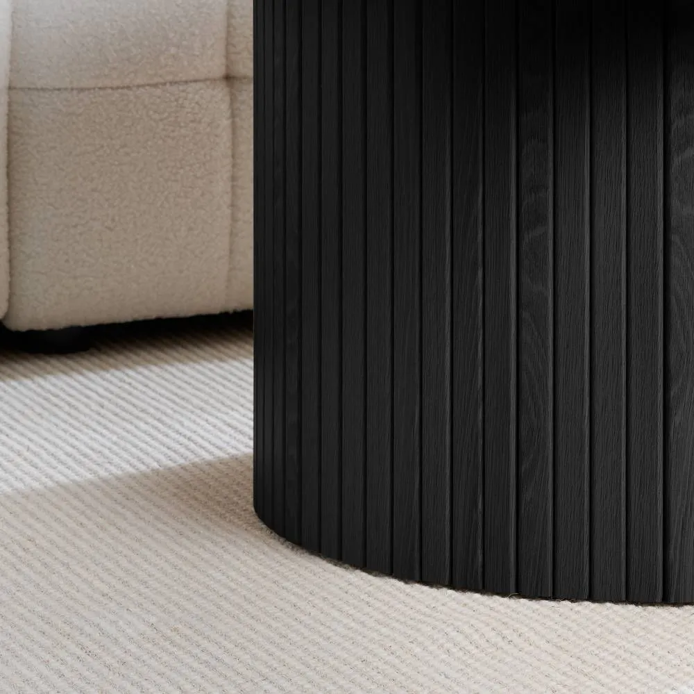 Birlea Round Fluted Coffee Table Axel in Black 4