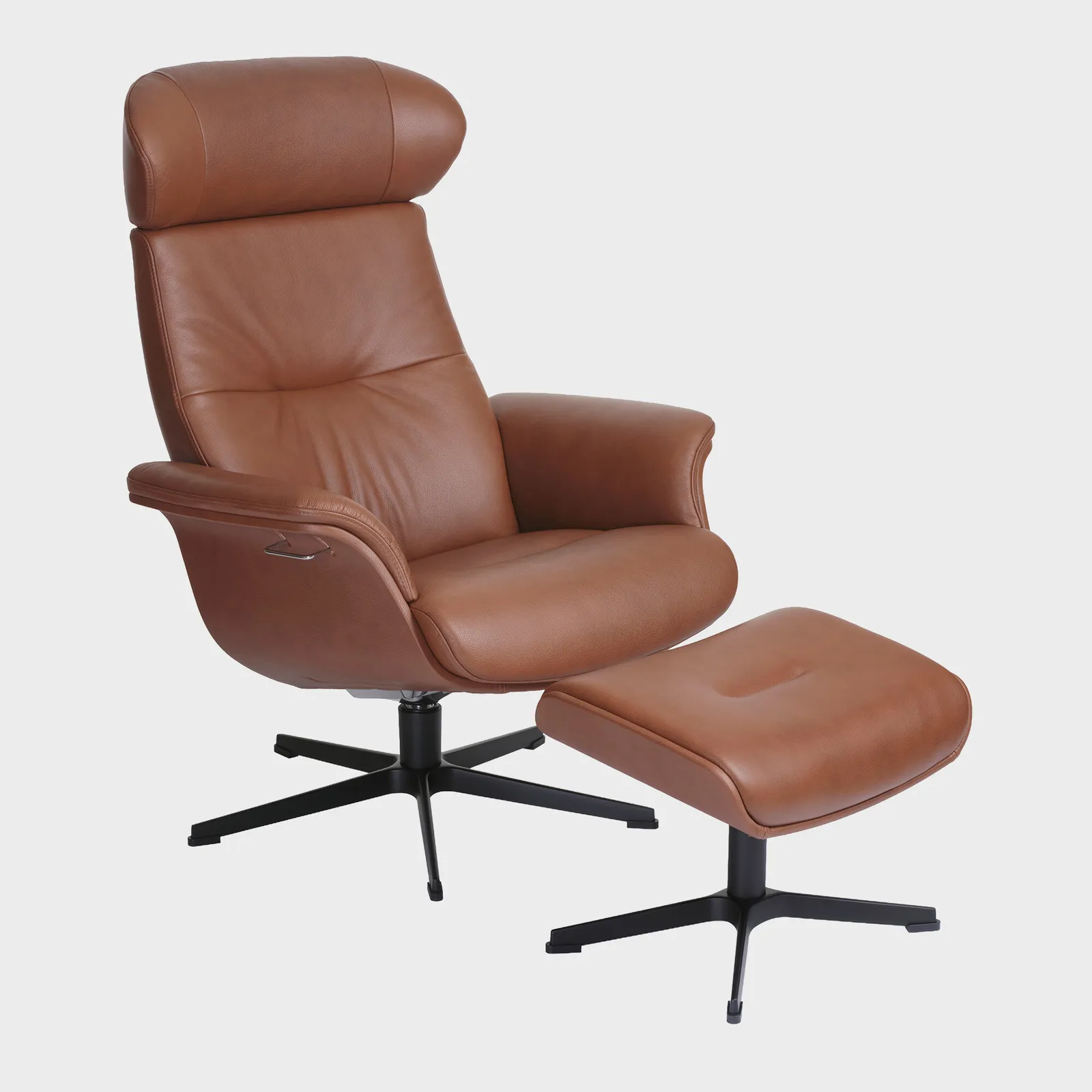Conform Timeout X-Foot Footstool Fantasy Cognac, Brown Leather | Barker & Stonehouse 3
