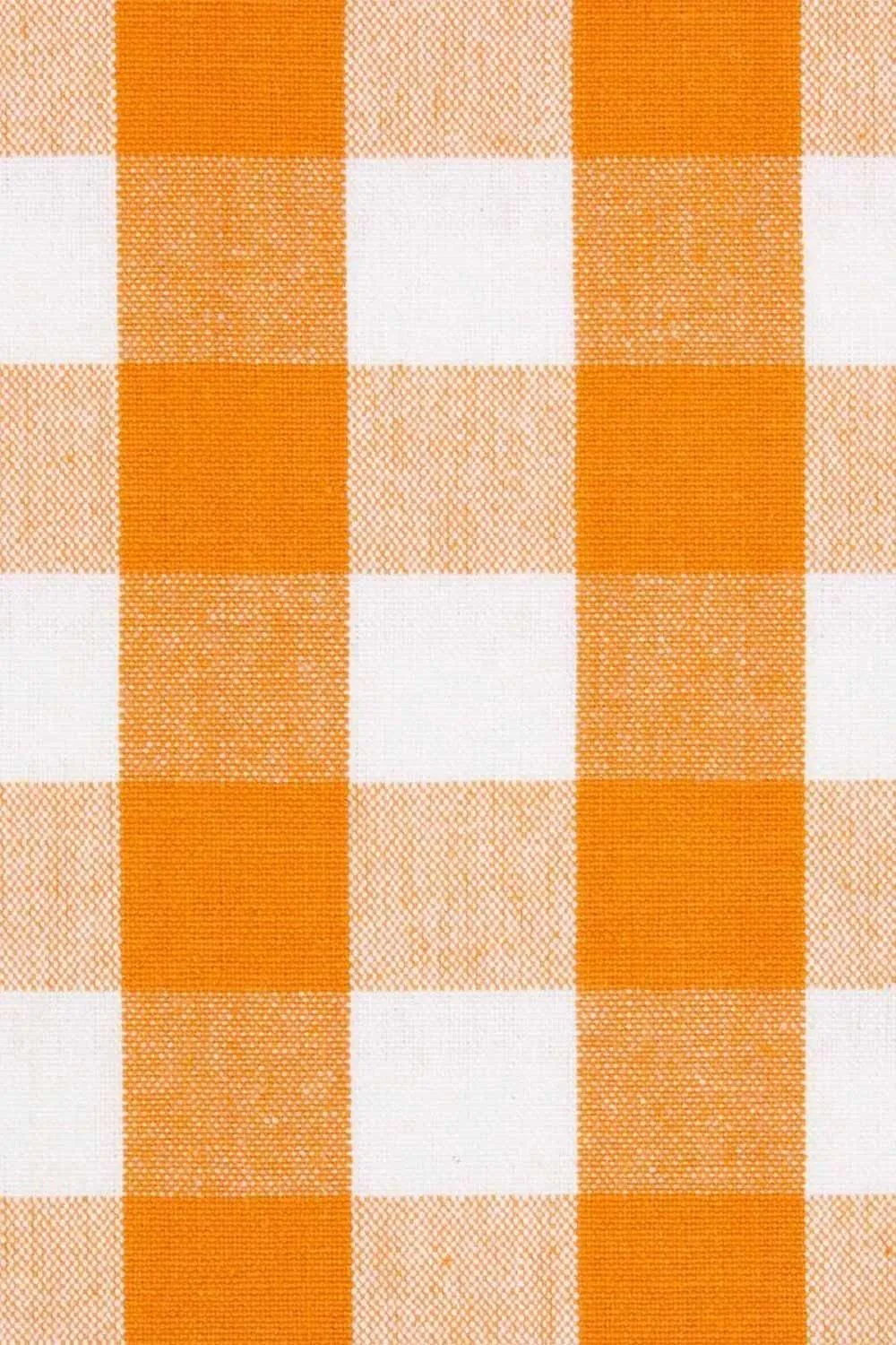 Homescapes Cotton Block Check Gingham Eyelet Curtain Pair in Orange 5