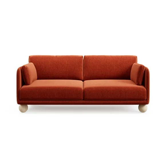 Armitage Chenille 3 Seater Sofa with Ball Feet 6