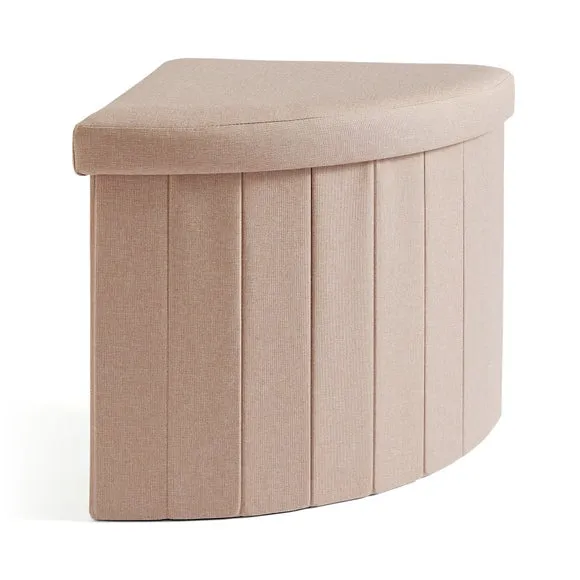 Faux Linen Corner Ottoman 3