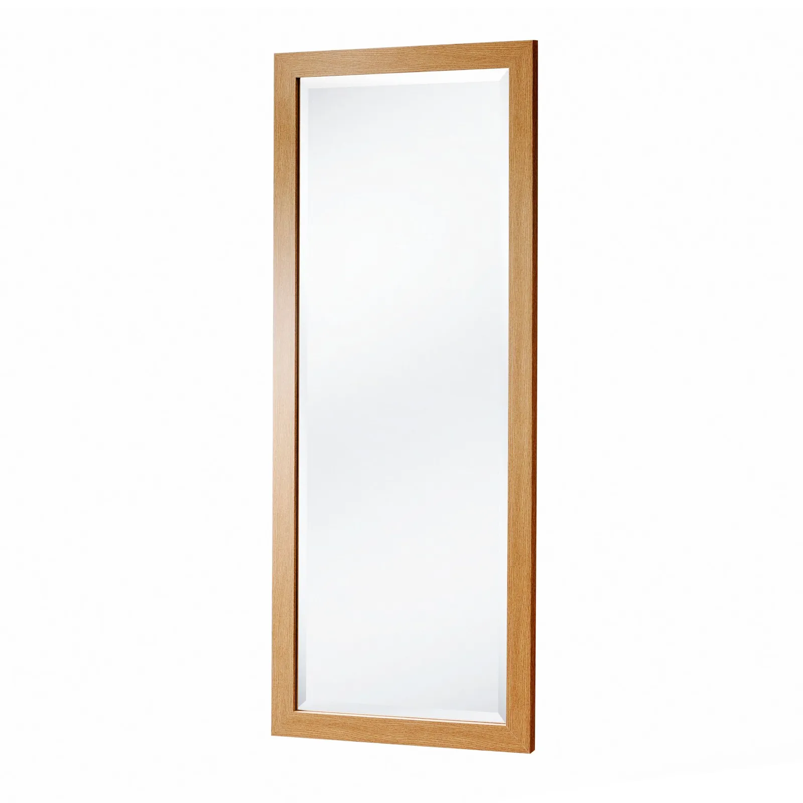 Yearn Mirrors Oak Effect Slim Framed Bevelled Mirror in Light Oak 2