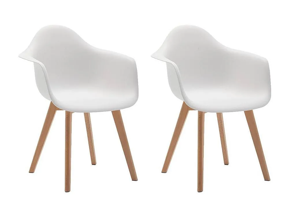 Vente-unique Set Of 2 VIXI Chairs With Armrests - Polypropylene & Beech - White 4
