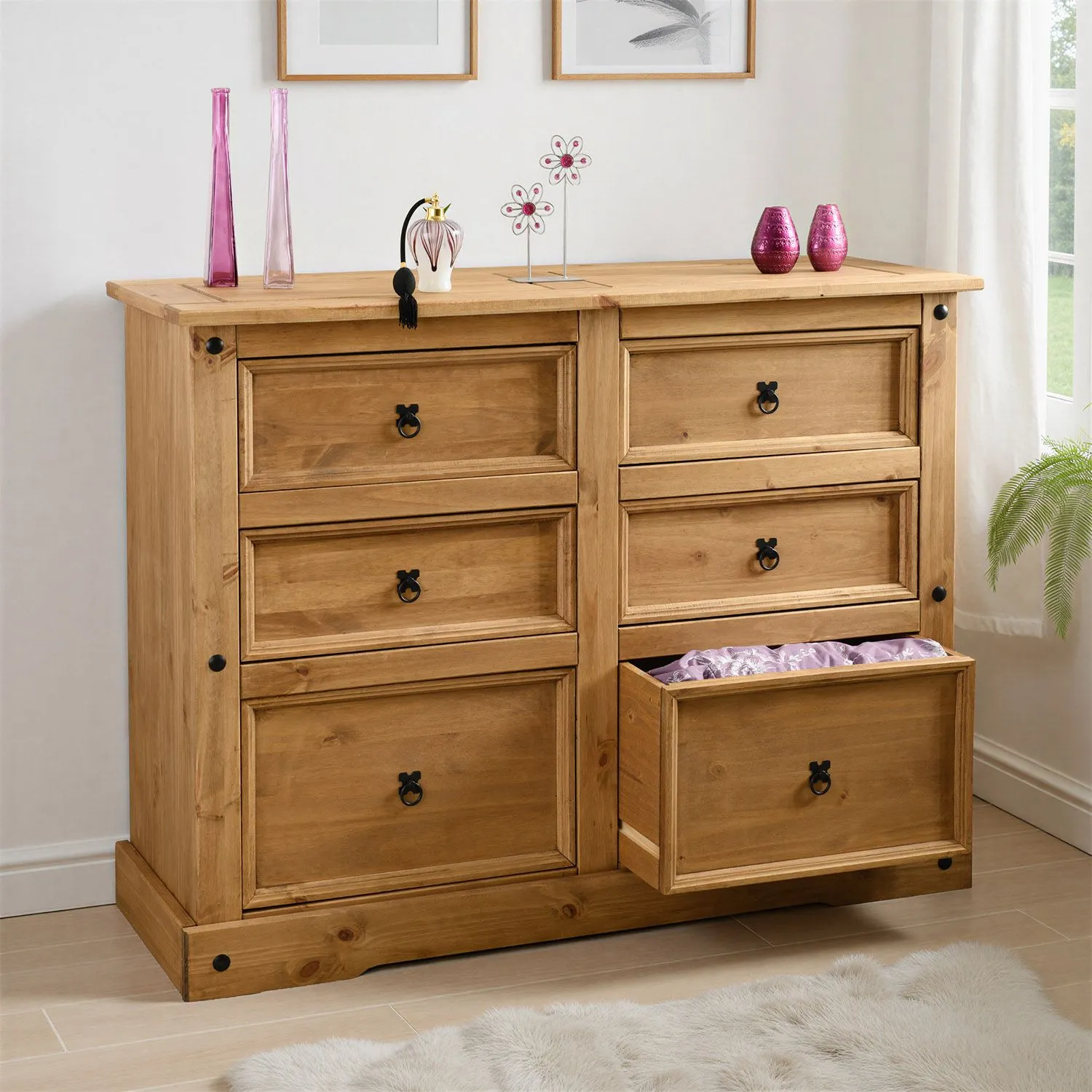 Seconique Corona 6 Drawer Chest in Natural