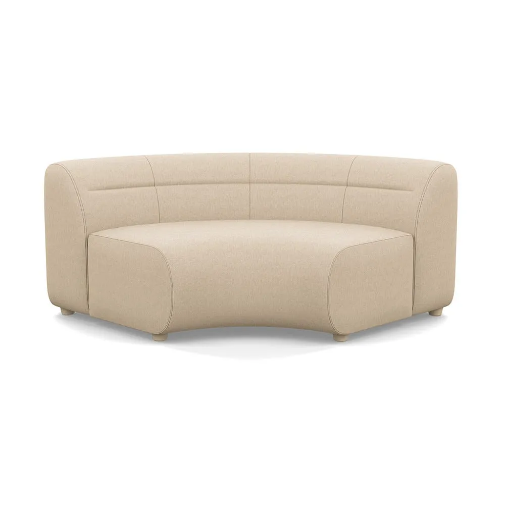 Heal's Lilli Curved Corner Unit Module Brushed Cotton Oat Natural Beech Feet 1