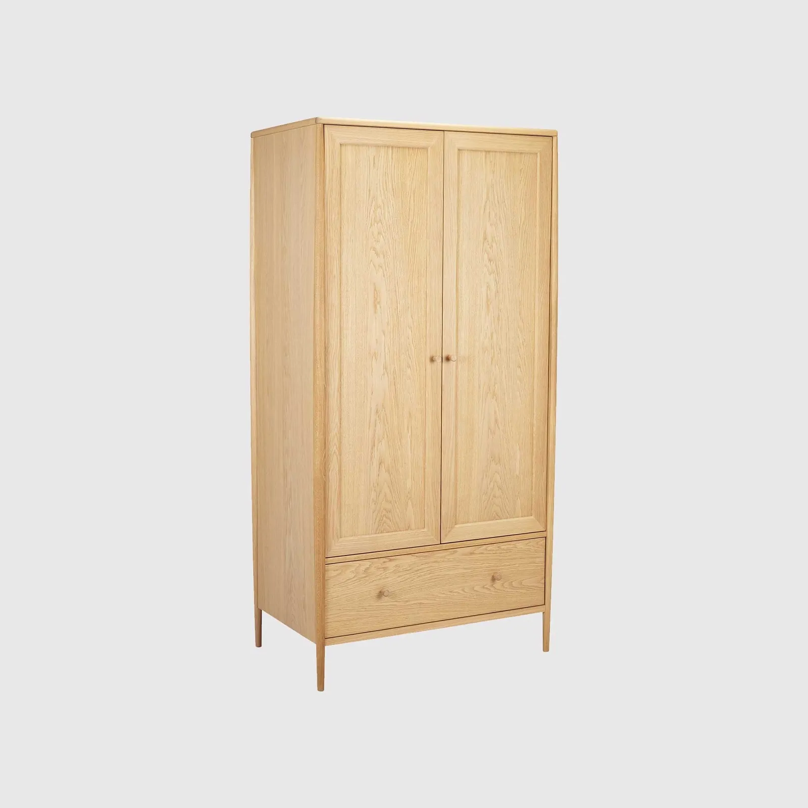Ercol Winslow 2 Door Wardrobe, Neutral Oak | Barker & Stonehouse