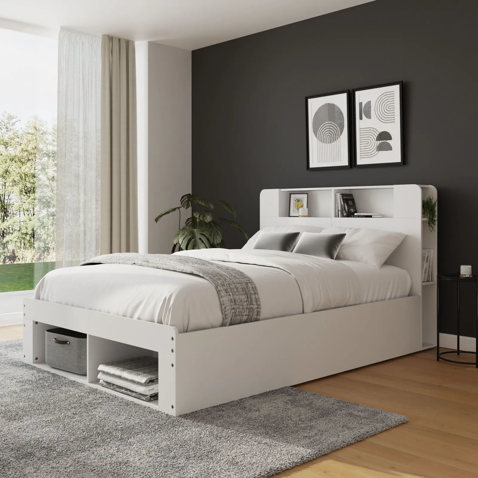 GFW Anya Integrated Storage Ottoman in White 2