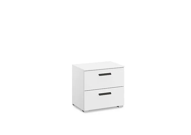 Dante 2 Drawer Décor Bedside Cabinet - Alpine White