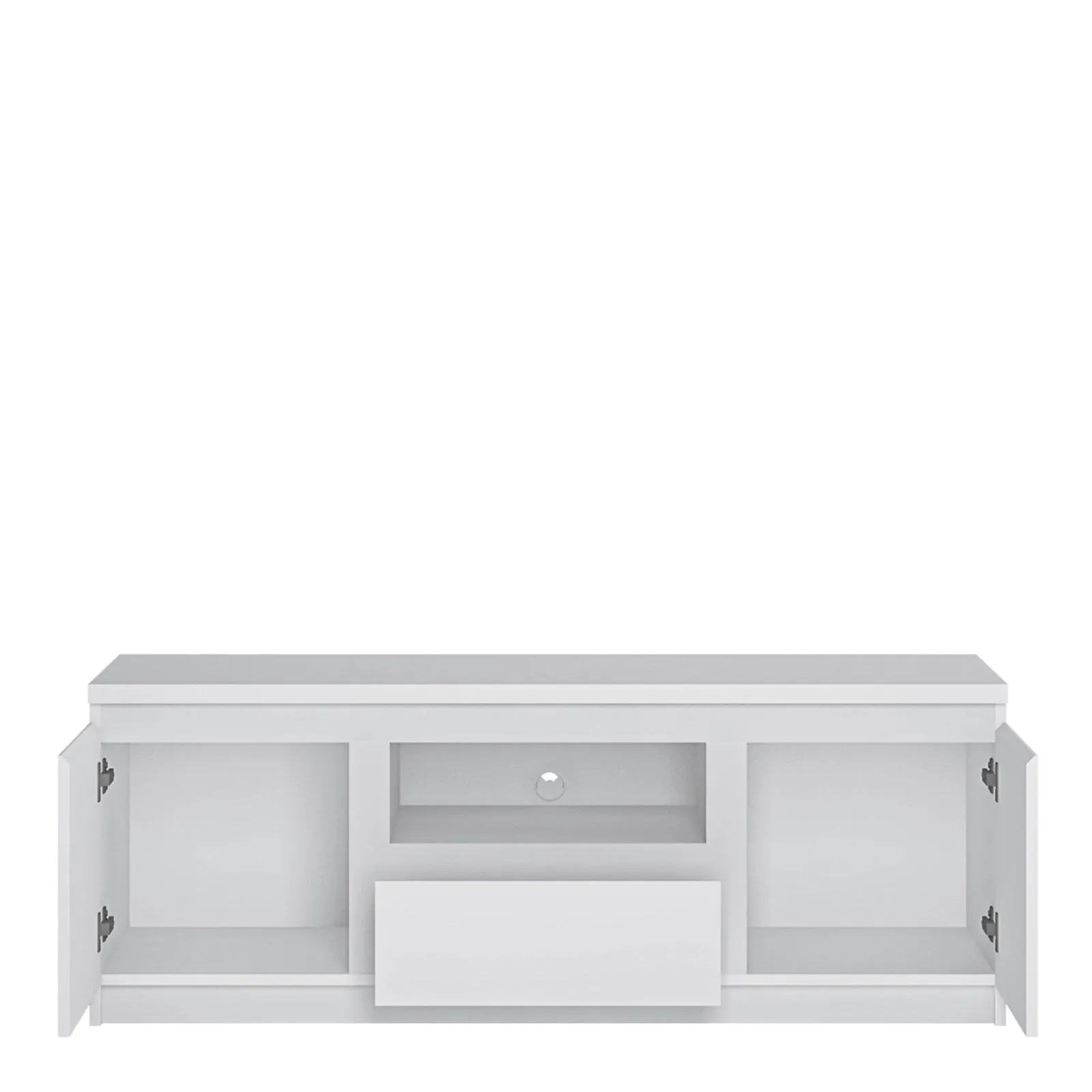 Furniture To Go Fribo 2 Door 1 Drawer 136cm Wide TV Cabinet in White 2