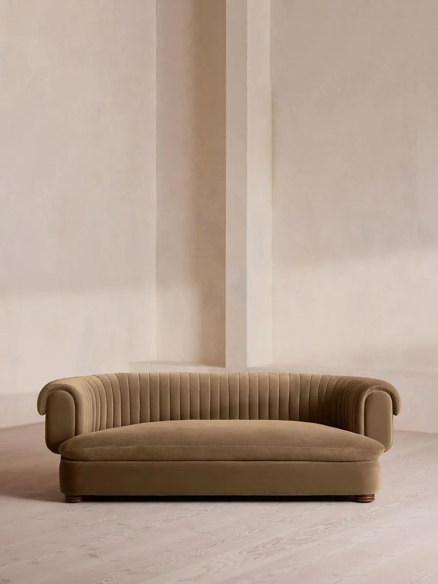 Rava Three Seater Sofa, Velvet, Truffle