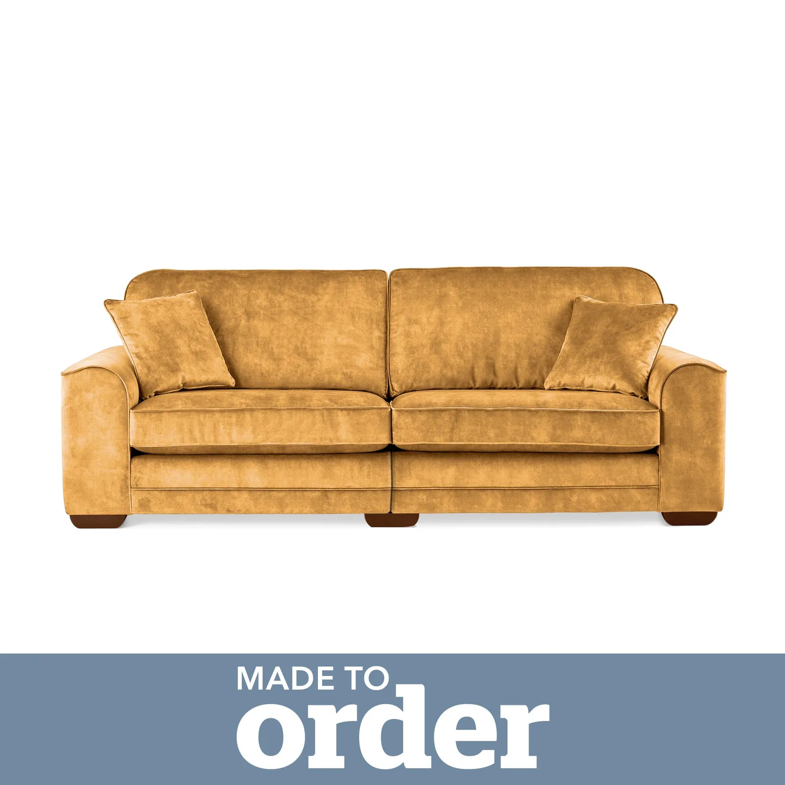 Morello 4 Seater Sofa Slub Velvet Yellow