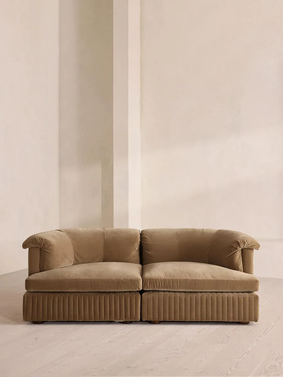 Oona Modular Sofa, Three Seater, Velvet, Truffle