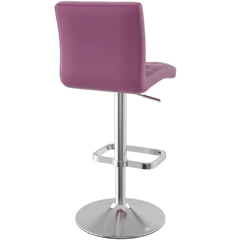 netfurniture Swank Brushed Steel Bar Stool With Faux Leather Padded Seat Purple 5