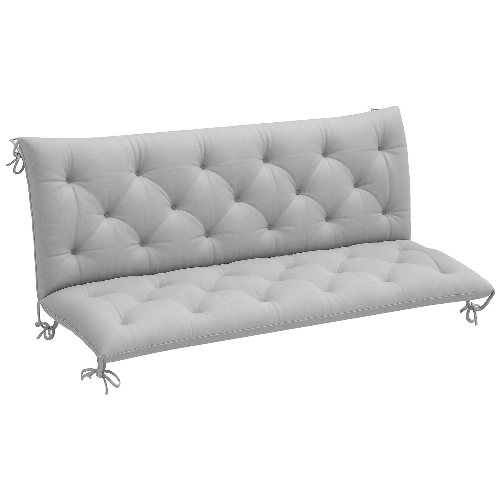 OUTSUNNY Garden Bench Cushion Outdoor Seat Pad with Ties in Light Grey 2