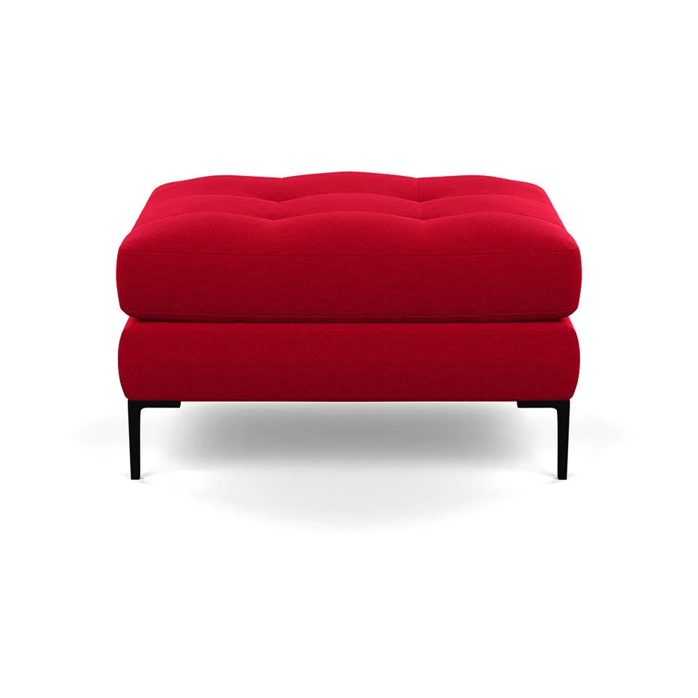 Heal's Eton Footstool Melton Wool Red Oxide Black Feet