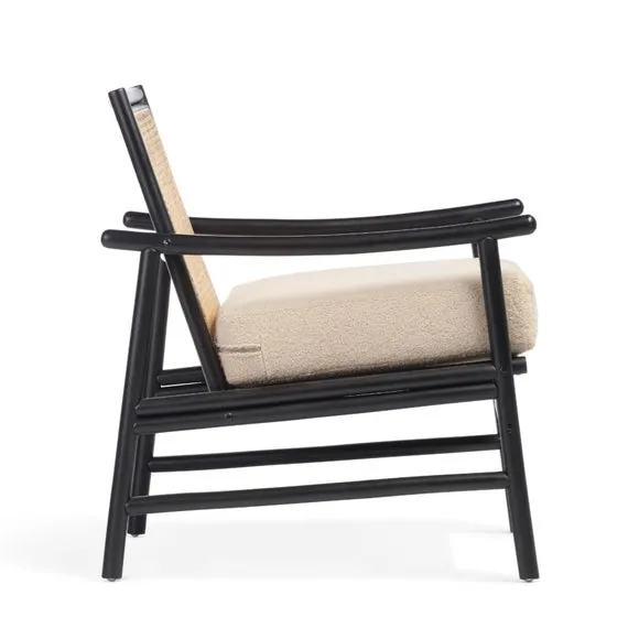 Desser Borneo Rattan Chair with Boucle Cushion 4