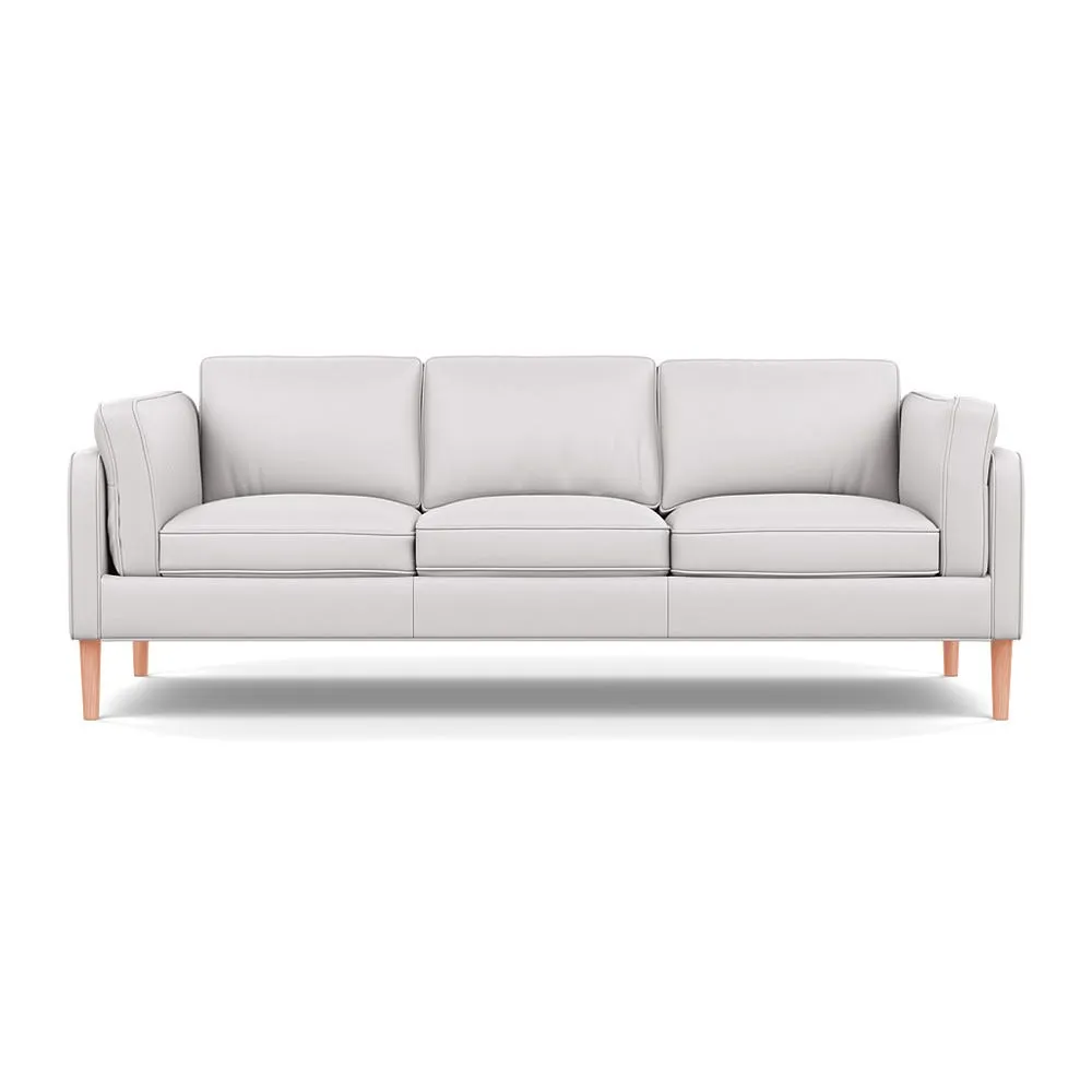 Heal's Sonno 4 Str Sofa Grain Leather White 000 Natural Feet 1