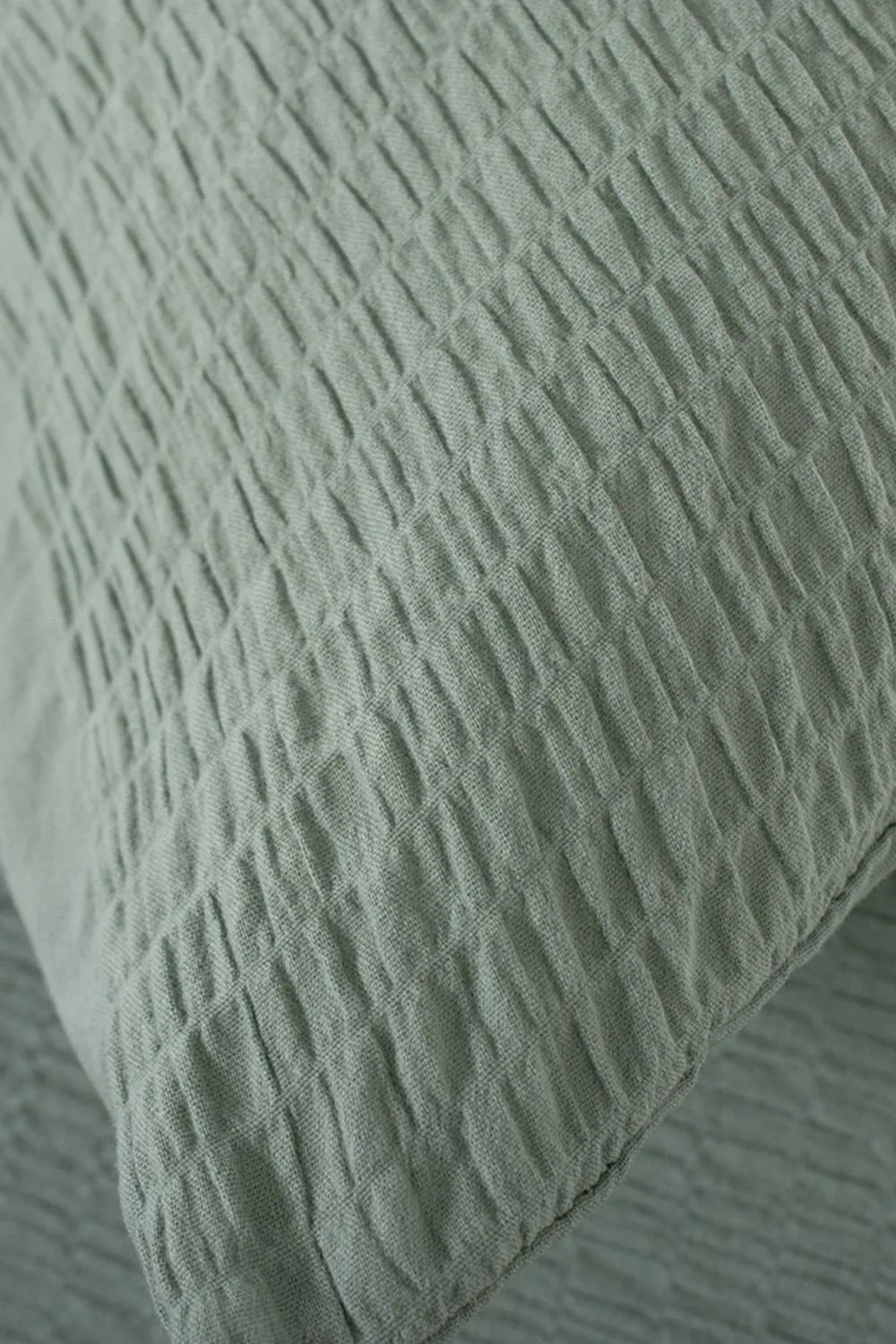 The Lyndon Company Tilly Texture Cotton Washed Duvet Set in Green 4