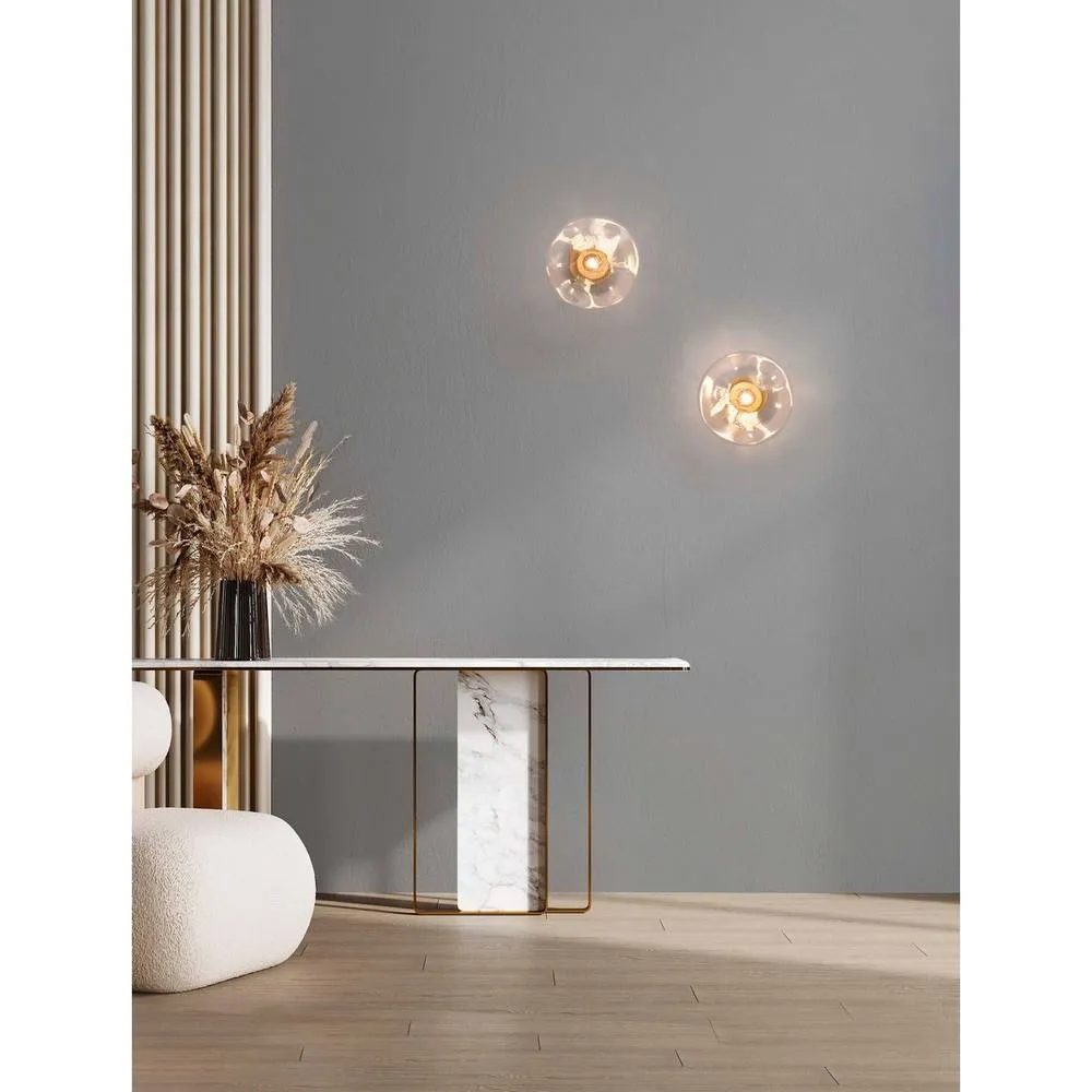 Netlighting King 22cm Wall Lamp Brass Gold Blown Clear LED G9 1x5W 2