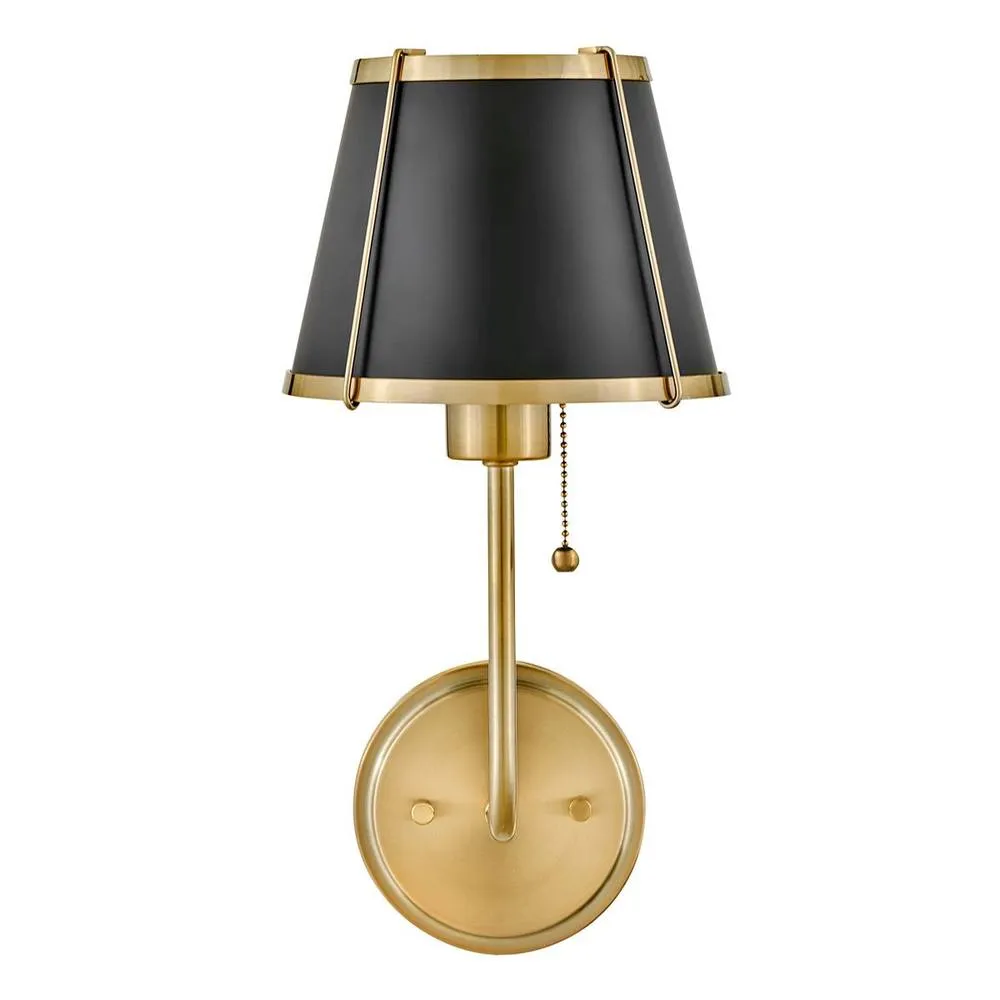 Netlighting Hinkley Clarke Wall Lamp Shade Warm Brass Black Metal Shade 1x E27 4