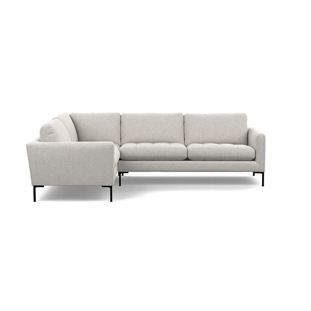 Heal's Eton Left Hand Facing Corner Sofa Chunky Boucle Ecru Black Feet 1