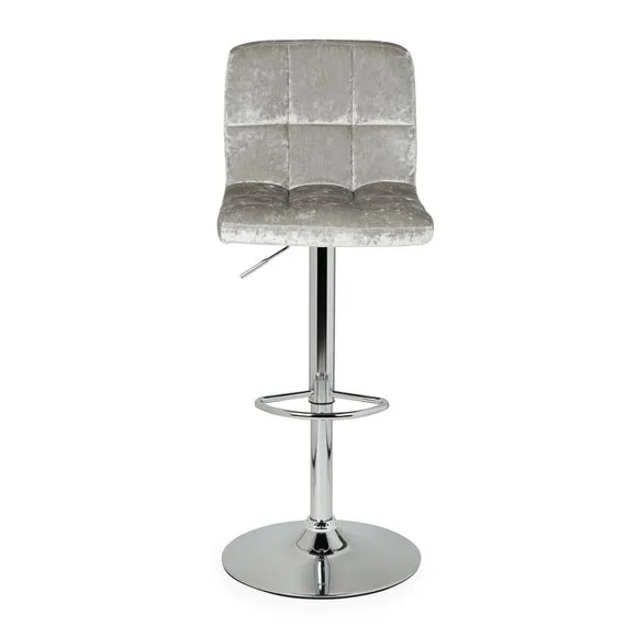 Jasmine Adjustable Height Swivel Bar Stool, Velvet 2