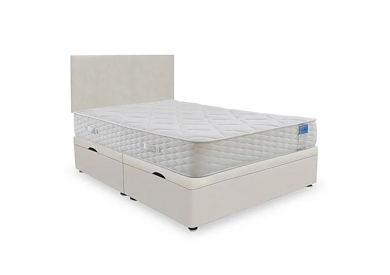 Memory Plus Side Lift Ottoman Divan Set - Small Single - Plush Ecru