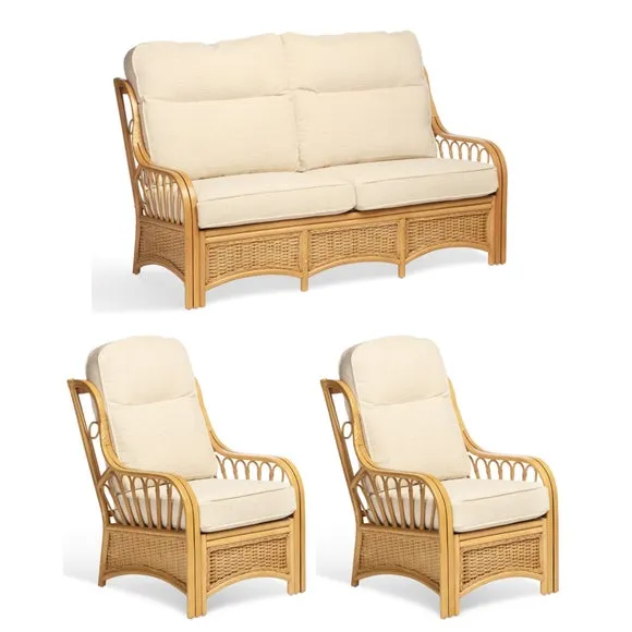 Desser Vale Rattan 3 Seater Sofa & 2 Chairs Set 2