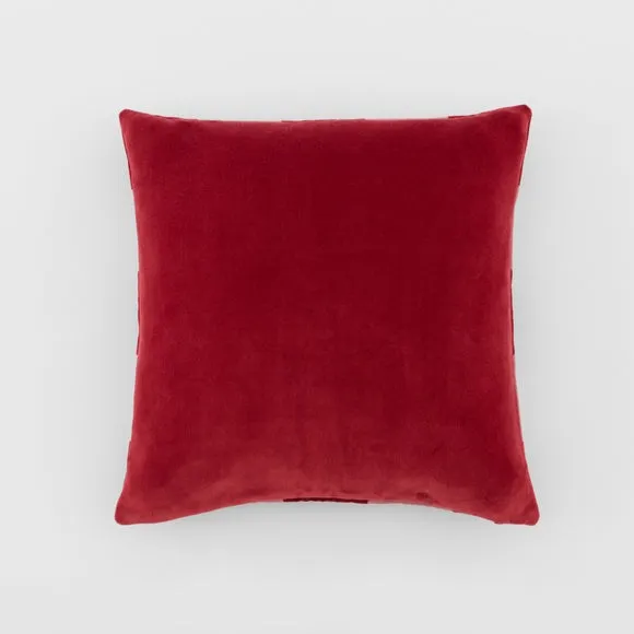 Clara Cubed Patchwork Cotton Velvet Square Cushion 5