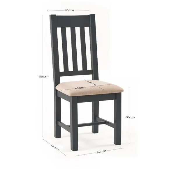 Bordeaux Set of 2 Dining Chairs, Dark Grey Faux Linen 5