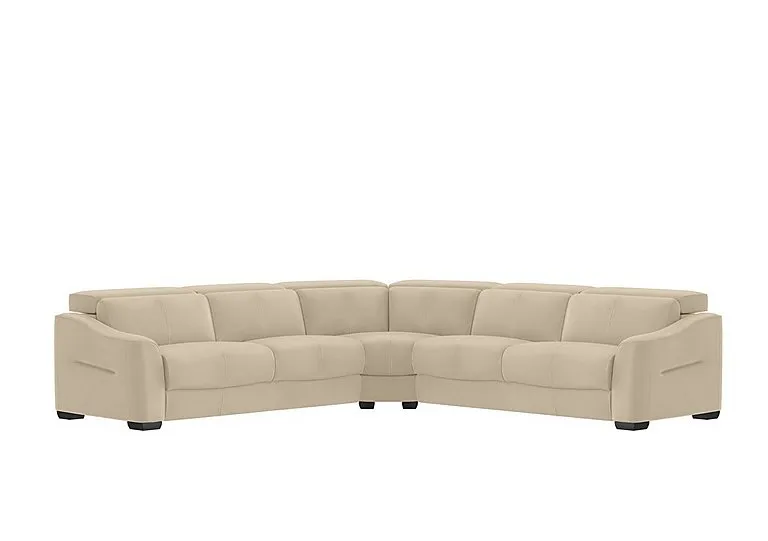 Xavier NC Leather Large Corner Sofa - NC Bisque