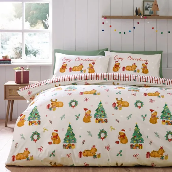 Catherine Lansfield Capy Christmas Duvet Cover & Pillowcase Set 1