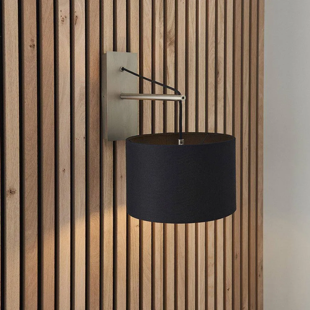Netlighting 'RAVENNA' Non Dimmable Stylish Contemporary Indoor Fabric Wall Lamp in Silver 2