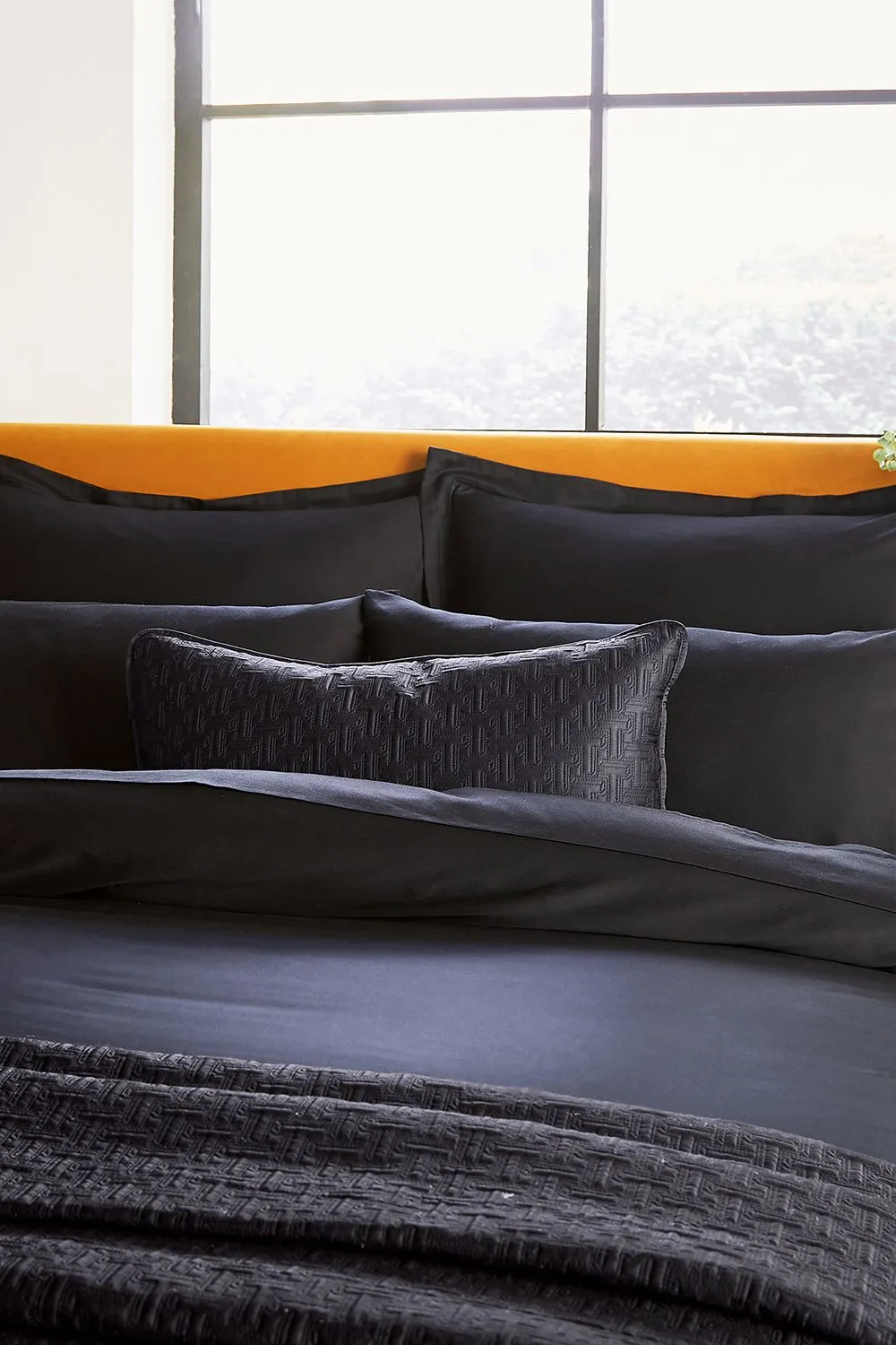 Ted Baker 'TB Plain Dye' Cotton Sateen Fitted Sheet in Black 3