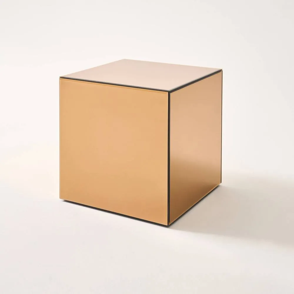 sweeek Cubic mirror coffee table, side table, bedside table, 35 cm cubic in Amber 5