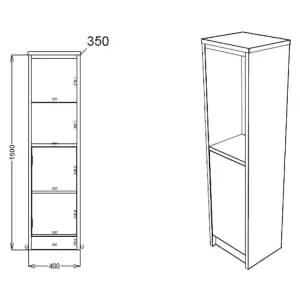 Wickes Hayman Indigo Blue Traditional Freestanding Mid Height Tower Unit - 1500 x 400mm 2