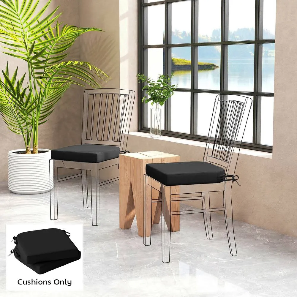 OUTSUNNY Outdoor Chair Seat Cushions Set of 2, Garden Chair Cushions in Black 1