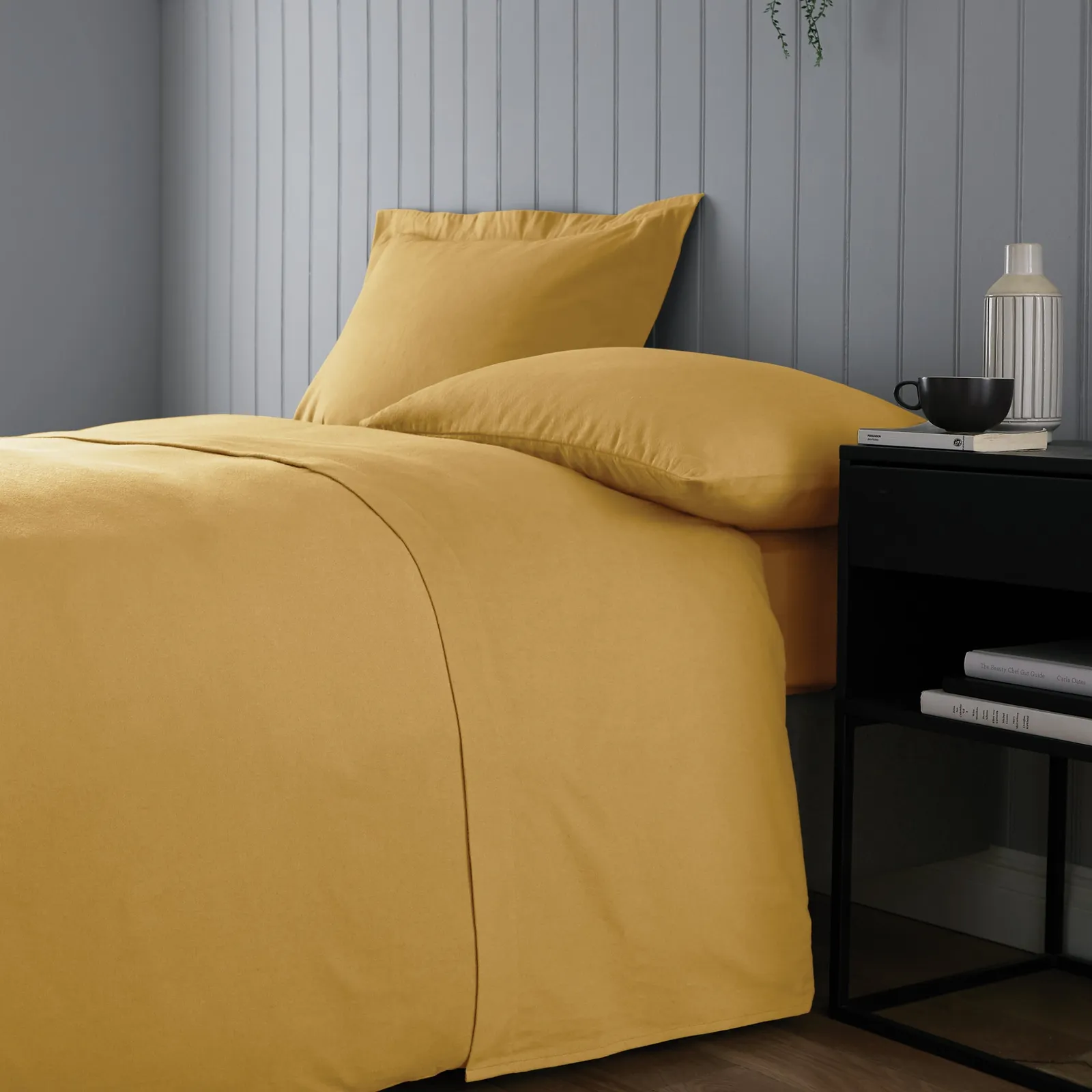 Soft & Cosy Luxury Brushed Cotton Flat Sheet Yellow
