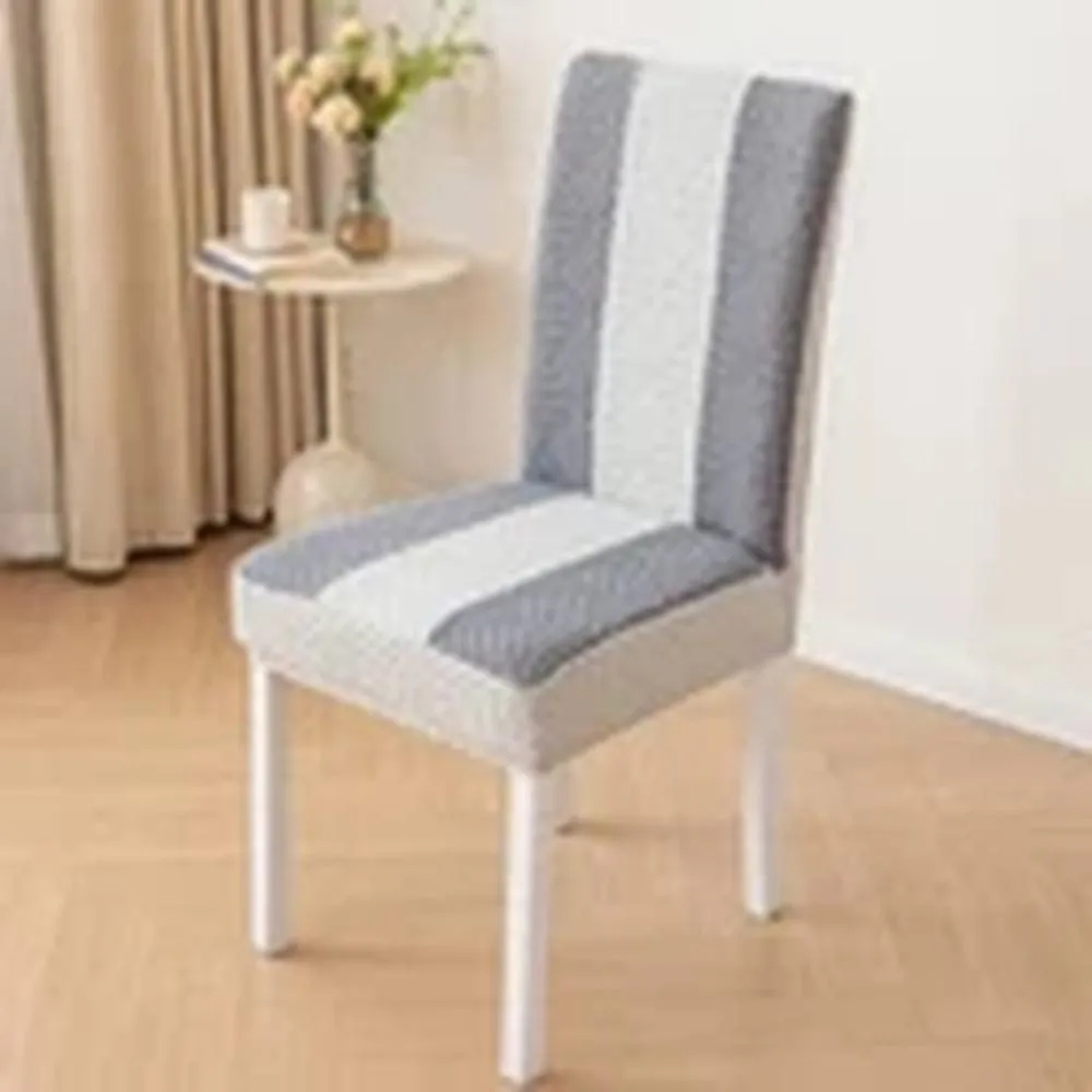 Havendro Grey Stretch Chair Covers Jacquard Dining Room Chair Slipcovers